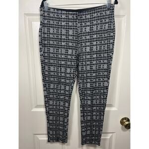 Kay Unger New York Black White Houndstooth Plaid Pattern Pull-On Pant Women's 1X